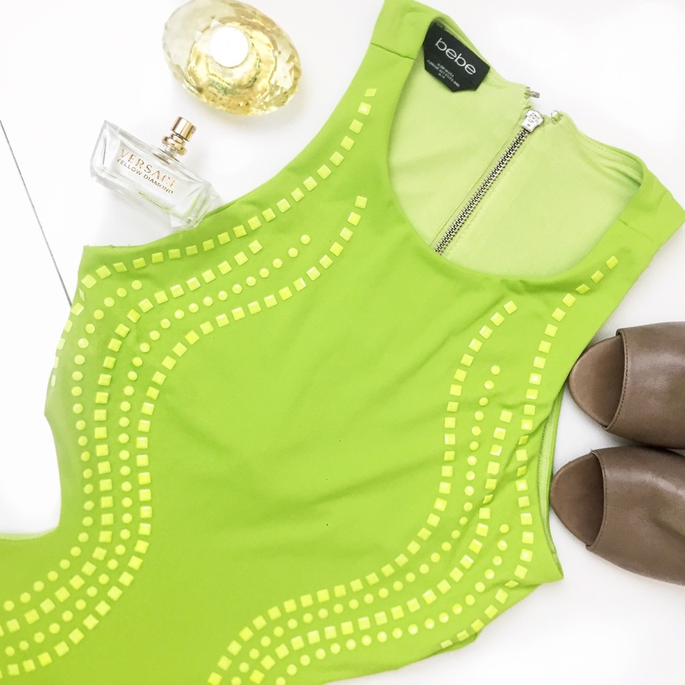 Bebe Lime Green Midi Dress